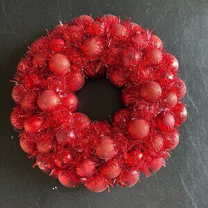 Christmas Ornament Wreath - Red - 10"